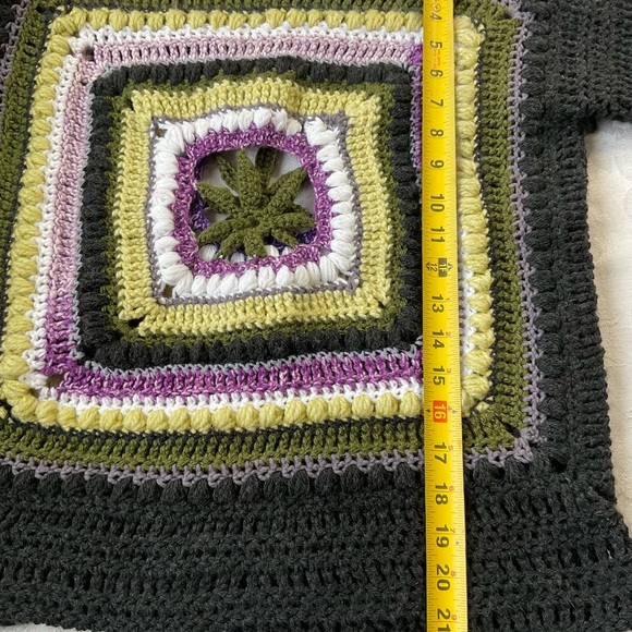 The Grass Fairy Sweater, Handmade Crochet Women Size S/M, 19 Inches Pit To Pit - Picture 6 of 7